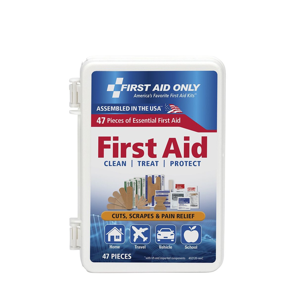 First Aid Only 47 Piece Personal First Aid Kit with Plastic Case