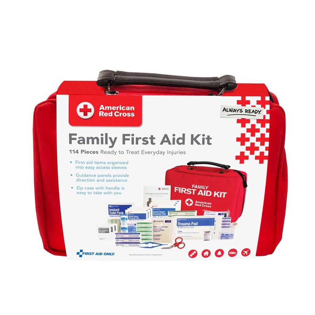 First Aid Only American Red Cross Deluxe Family First Aid Kit with Nylon Case