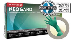 Microflex Neogard® Powder-Free Latex-Free Medical-Grade Chloroprene Exam Gloves, Small