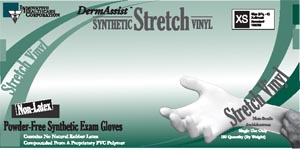 Innovative Dermassist® Stretch Vinyl Non-Sterile Smooth Exam Gloves, Medium 7½ - 8