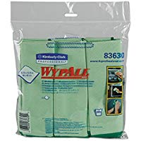 Kimberly-Clark Wypall® Microfiber Cloths, Glass/ Mirror, 15¾" x 15¾", Green, 6