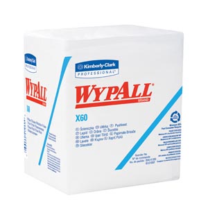 Kimberly-Clark Wypall® X60 Hydroknit™ Wipers, 12½" x 12", 76/pk, 12 pk/cs