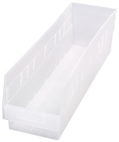 Quantum Medical Store-More 23-5/8 inch x 6-5/8 inch Polypropylene Shelf Bin, Clear, 1 per Pack