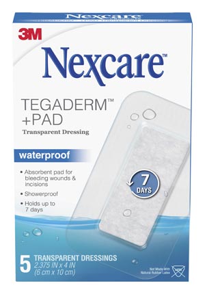3M™ Nexcare™ Absolute Waterproof Premium Adhesive Pads, 2 3/8" x 4"