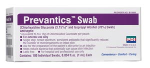 PDI Prevantics™ Swab (prep pad), 3.125" x 1.125"