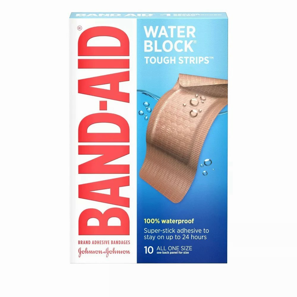 Johnson & Johnson Band-Aid Extra Large Water Block Tough Strips Waterproof Bandages, 24/Case