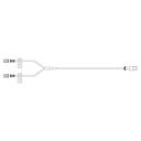 BD SmartSite Smallbore Y-connector Extension Set with 2 Needle-Free Valves and Spin Male Luer Lock, 100/Pack