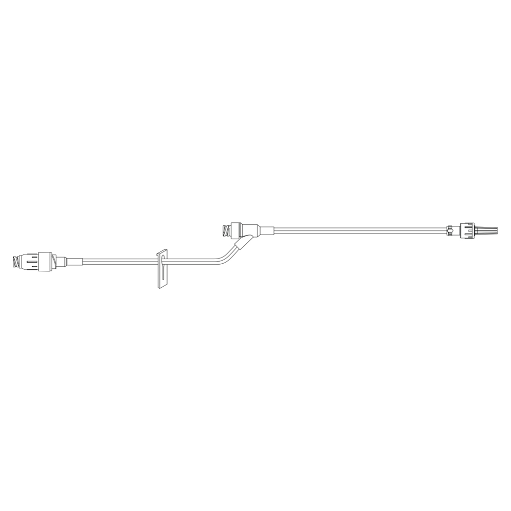 BD Minibore Pressure Rated Extension Set with Maxplus Clear Needleless Connector, Non-Removable Slide Clamp, Needleless Y-Site and Male Spin Lock, 50/Pack