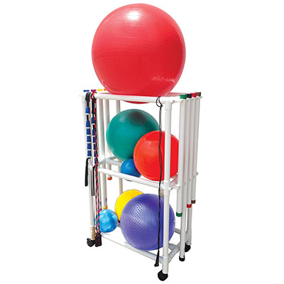 Ball Rack and Weight Bar Mobile Combo Cart