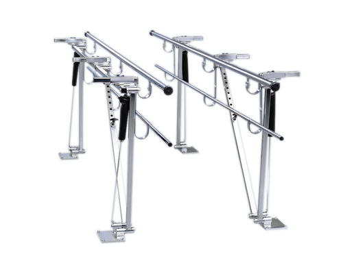 Parallel Bars, floor mounted, height and width adjustable, 7' L x 8" W x 31" - 41" H