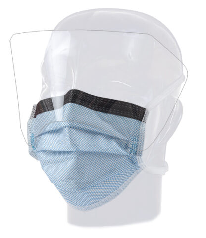Aspen Surgical Mask, Surgical, FluidGard® 160 Anti-Fog, w/ Anti-Glare Shield, Blue Diamond