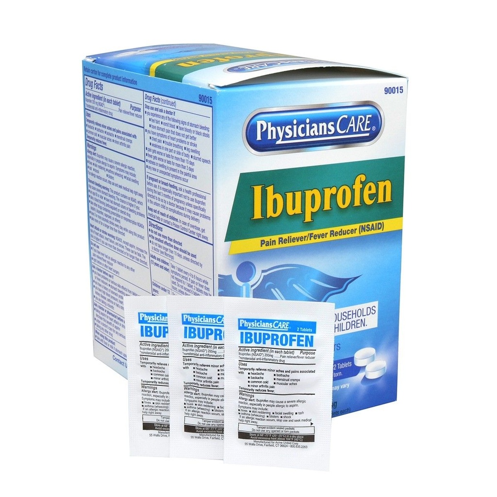 First Aid Only PhysiciansCare 200 mg Ibuprofen Tablet, 100/Box