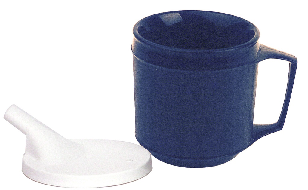 Kinsman Enterprises, Inc. Weighted Cup with Tube Lid, Blue, 8 oz Capacity