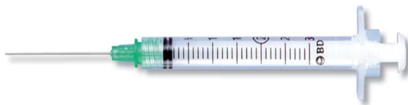 BD, Integra 3mL Retracting Safety Syringe w/25G x 5/8" Needle
