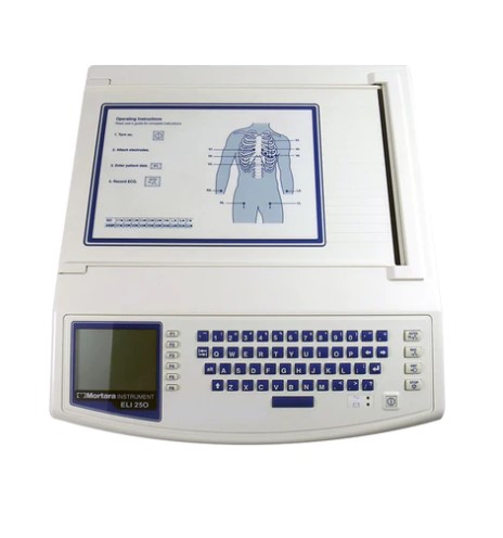 Mortara Eli 250, Interpretation, 6 Channel, 12 Lead EKG, Monochrome