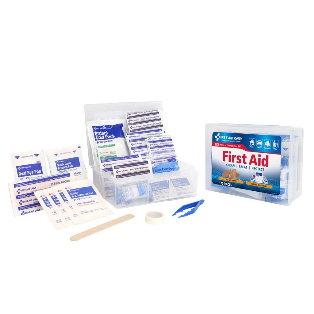 First Aid Only Clean & Protect Everyday Emergency First Aid Kit with Plastic Case