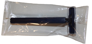 [RAZ2B] New World Imports Twin Blade Razor, One-Piece Navy Handle, Individually Wrapped