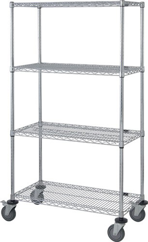 [M2460C46] Quantum Medical 60 inch x 24 inch Mobile Cart with Wire Shelves and 63 inch Post Height, 1 per Pack