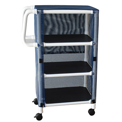[20-4255] 3-Shelf mini-linen cart with mesh or solid vinyl cover