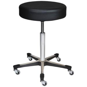 [1021113025] Blickman Industries Exam Stool 1113, Black, (5) Leg, Aluminum Base