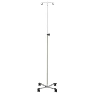 [0561310000] Blickman Industries IV Stand, 2 Hook, Tru Loc Mechanism, 4 Leg, Chrome Base