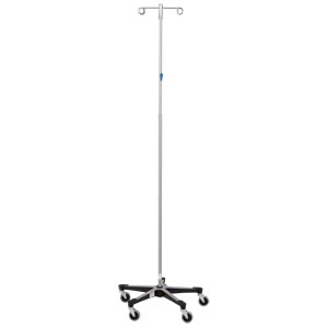 [0517794000] Blickman Industries IV Stand, 2 Hook w/Thumb Operated Slide Lock w/5 Leg Base