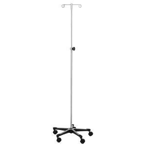 [0561315000] Blickman Industries IV Stand, 2 Hook, Tru Loc Mechanism, 5 Leg, Cast Aluminum Base