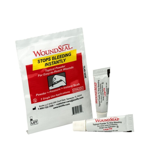 [90326] First Aid Only WoundSeal Blood Clot Powder with Pour Pack, 2/Pack